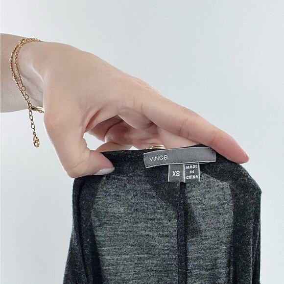 Vince Heathered Gray Relaxed Short Sleeve Tunic Tee Size XS - Picture 4 of 4